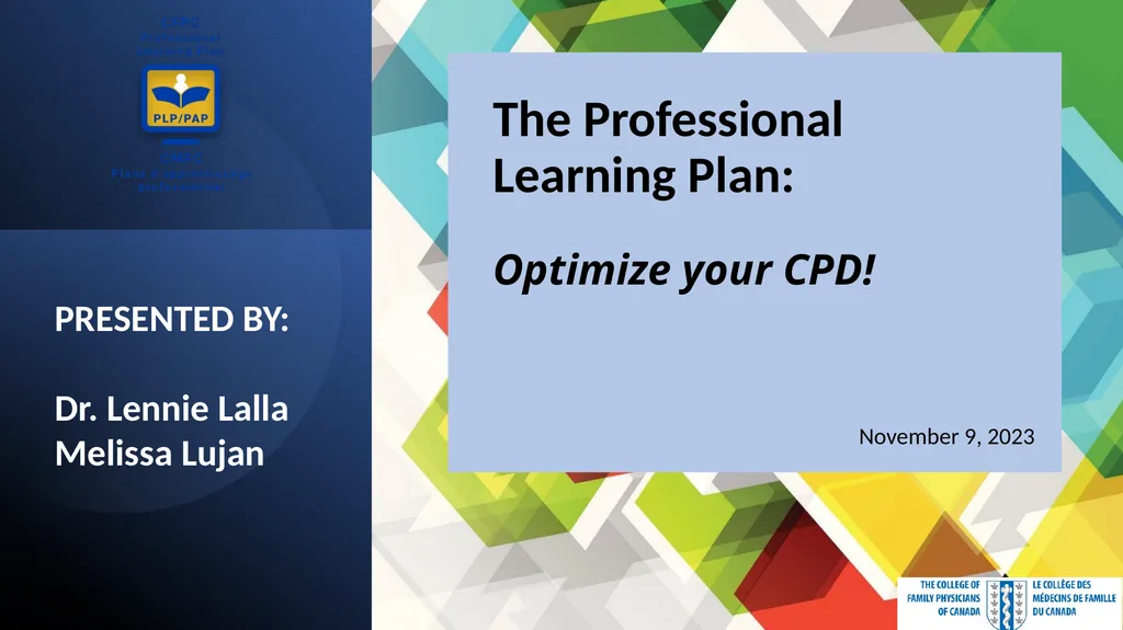 The Professional Learning Plan: Optimize your CPD! - slide 1 of 56