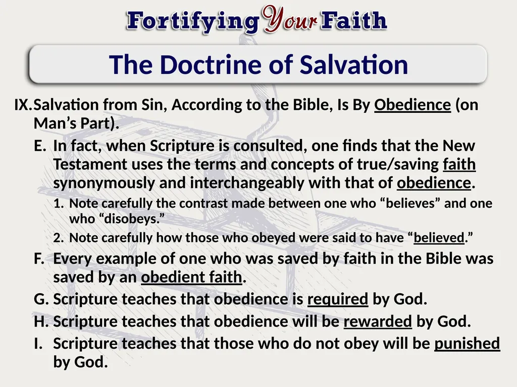 Lesson 19: The Doctrine of Salvation The Doctrine - slide 12 of 14