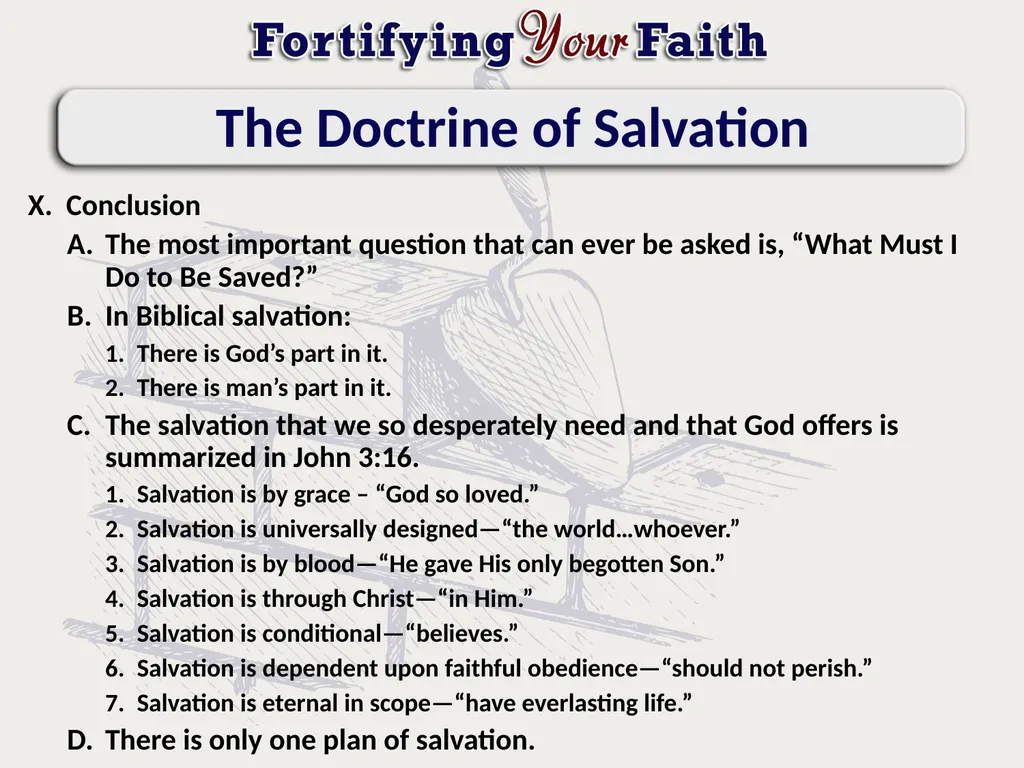 Lesson 19: The Doctrine of Salvation The Doctrine - slide 14 of 14