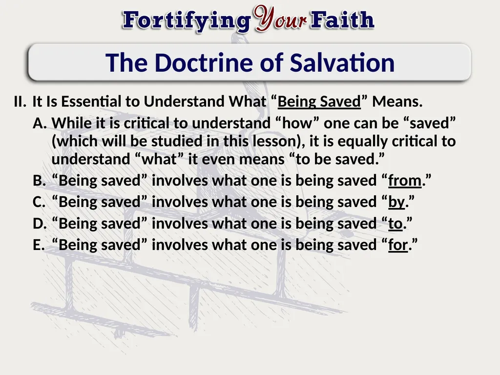 Lesson 19: The Doctrine of Salvation The Doctrine - slide 3 of 14
