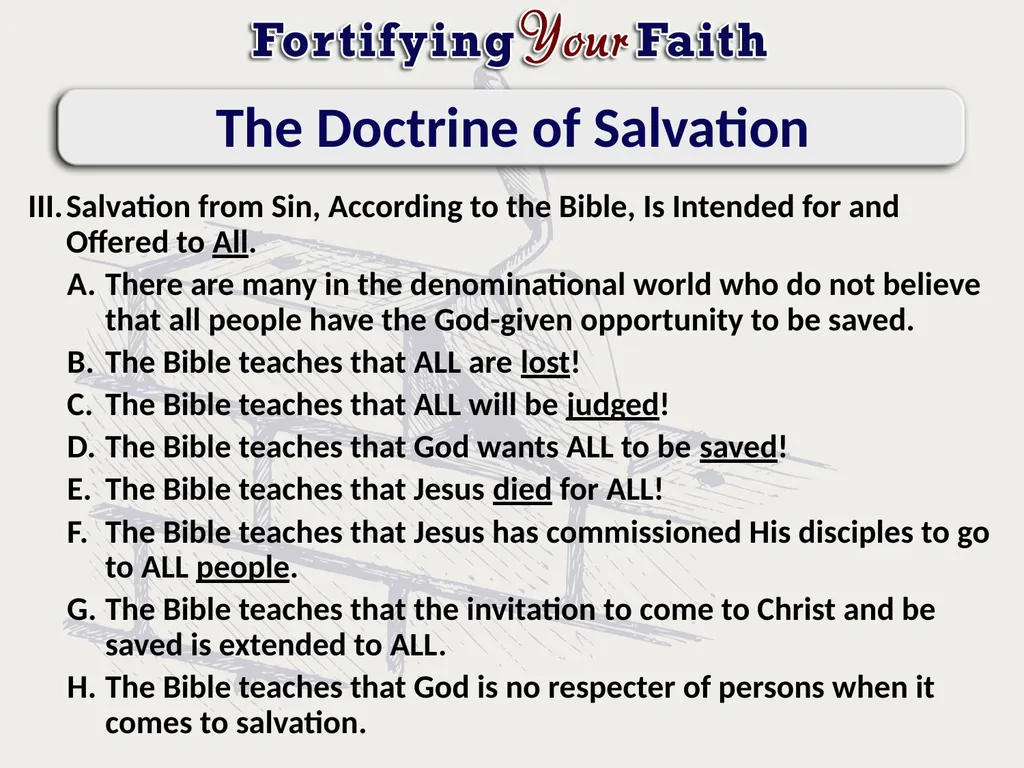 Lesson 19: The Doctrine of Salvation The Doctrine - slide 4 of 14