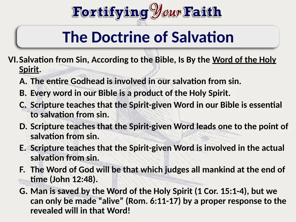 Lesson 19: The Doctrine of Salvation The Doctrine - slide 7 of 14