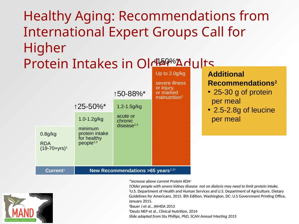 Protein Recommendations for Healthy Aging: - slide 10 of 39