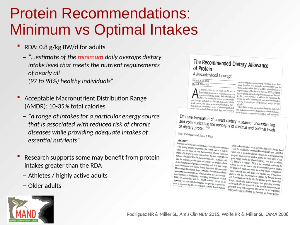Protein Recommendations for Healthy Aging: - slide 6 of 39