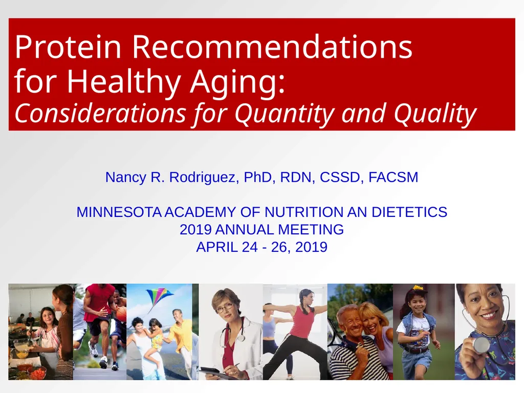 Protein Recommendations for Healthy Aging: - slide 1 of 39