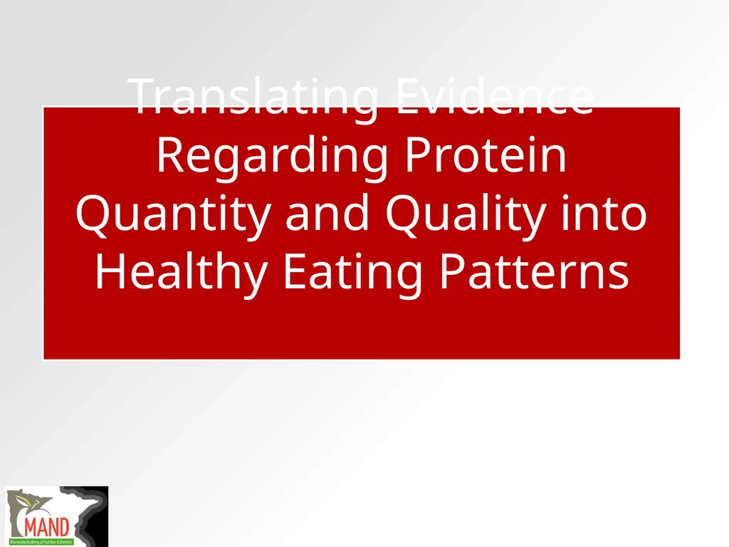Protein Recommendations for Healthy Aging: - slide 27 of 39