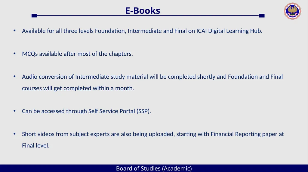 Board of Studies (Academic) An Overview The - slide 46 of 54