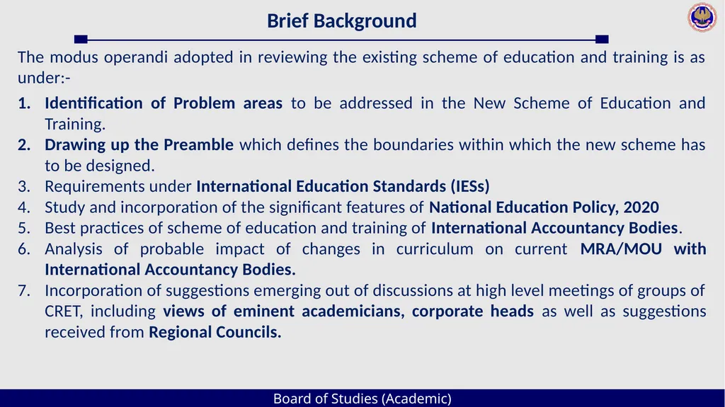 Board of Studies (Academic) An Overview The - slide 6 of 54