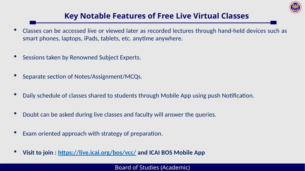 Board of Studies (Academic) An Overview The - slide 45 of 54