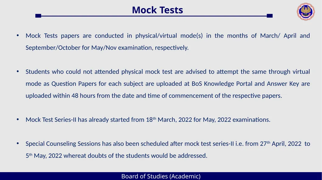 Board of Studies (Academic) An Overview The - slide 48 of 54