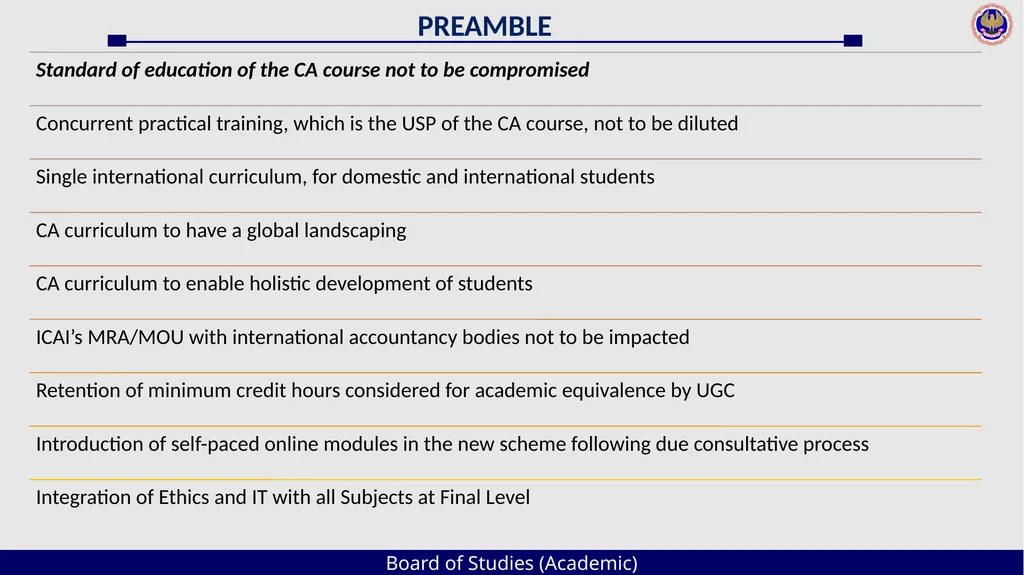 Board of Studies (Academic) An Overview The - slide 9 of 54