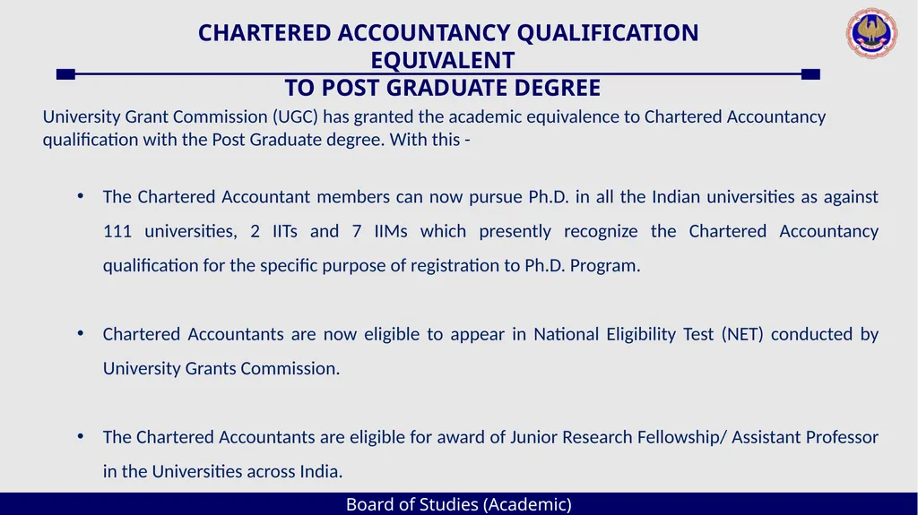 Board of Studies (Academic) An Overview The - slide 50 of 54
