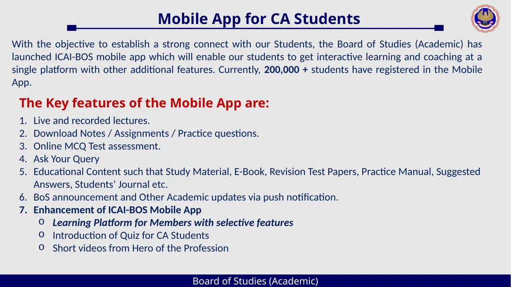 Board of Studies (Academic) An Overview The - slide 43 of 54