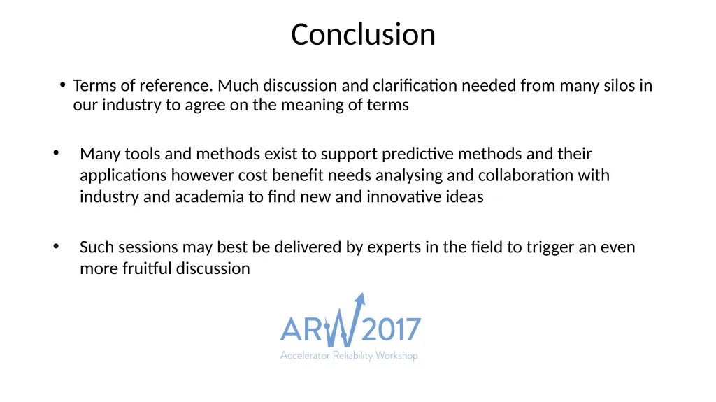 Breakout session Early Fault Detection and - slide 6 of 7