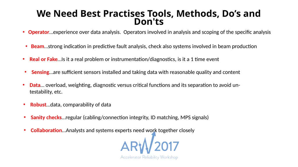 Breakout session Early Fault Detection and - slide 5 of 7