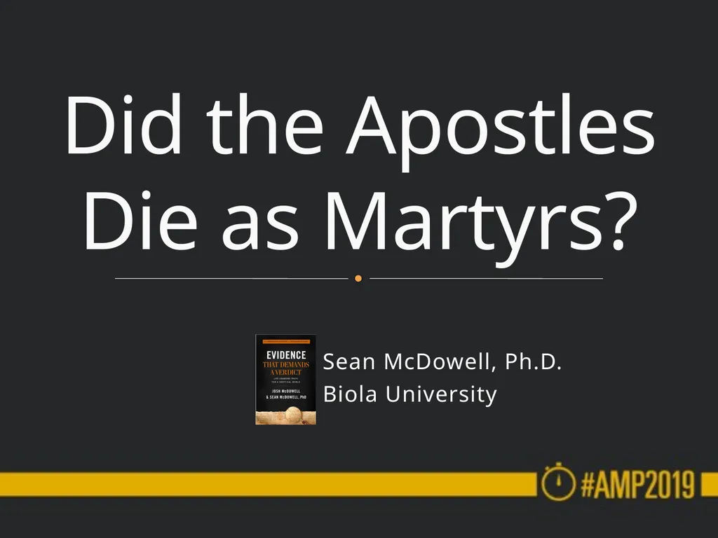 Sean McDowell, Ph.D. Biola University Did the - slide 1 of 35