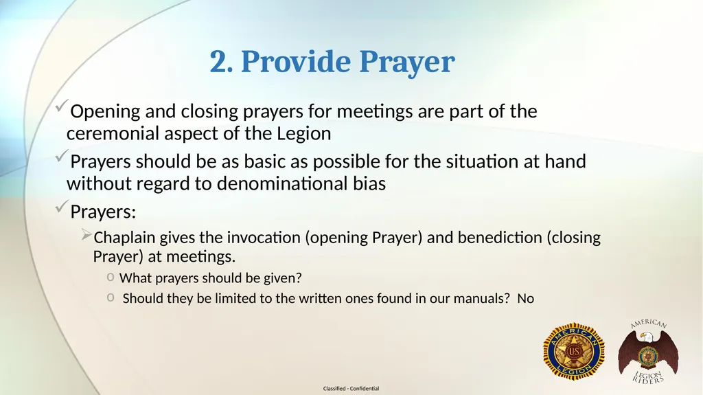 Florida Legion Riders Chaplain Training* For god - slide 6 of 16