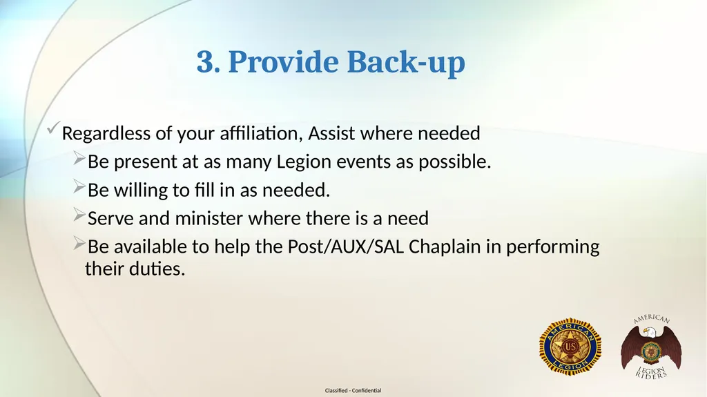 Florida Legion Riders Chaplain Training* For god - slide 7 of 16