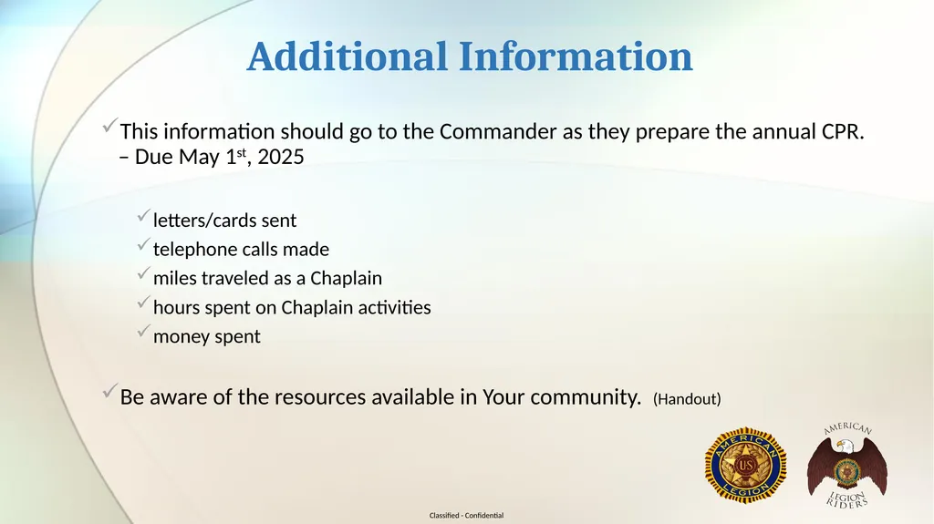 Florida Legion Riders Chaplain Training* For god - slide 8 of 16