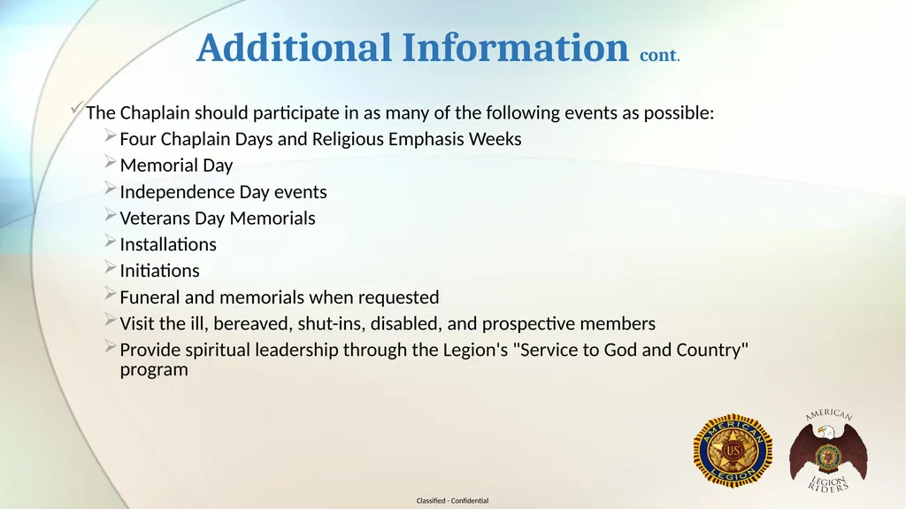 Florida Legion Riders Chaplain Training* For god - slide 9 of 16