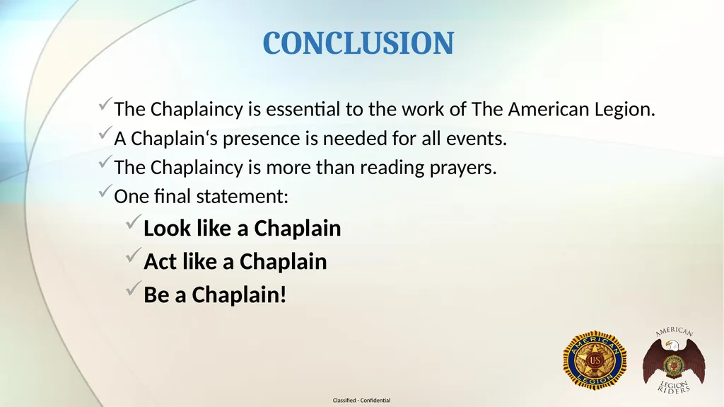 Florida Legion Riders Chaplain Training* For god - slide 14 of 16