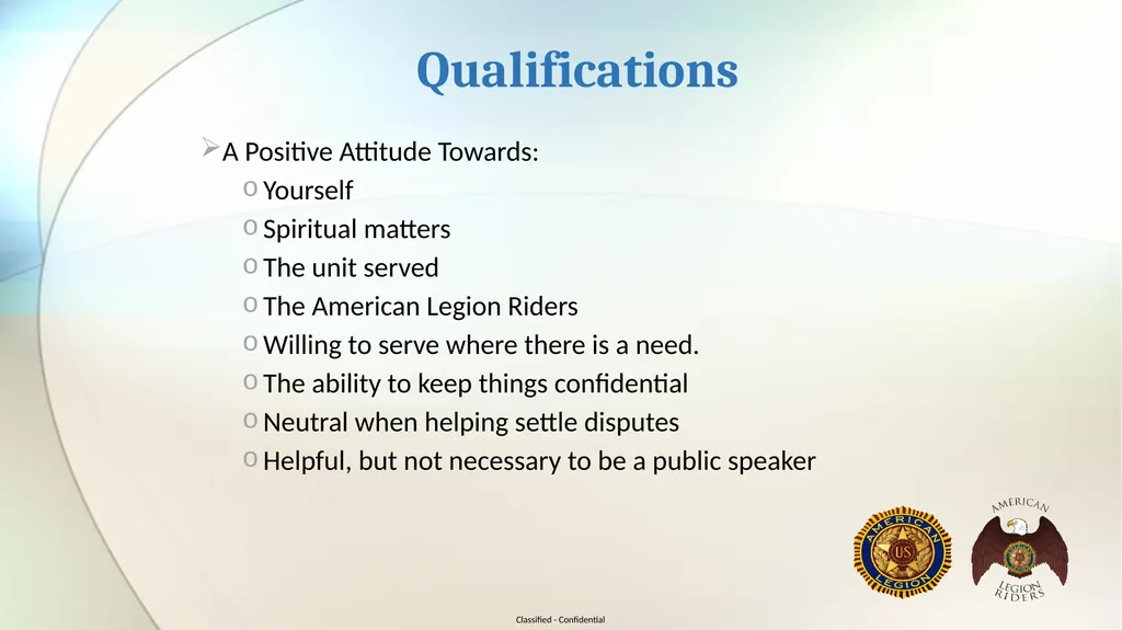 Florida Legion Riders Chaplain Training* For god - slide 3 of 16