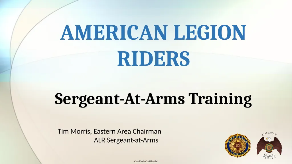 AMERICAN LEGION RIDERS Sergeant-At-Arms Training - slide 1 of 13