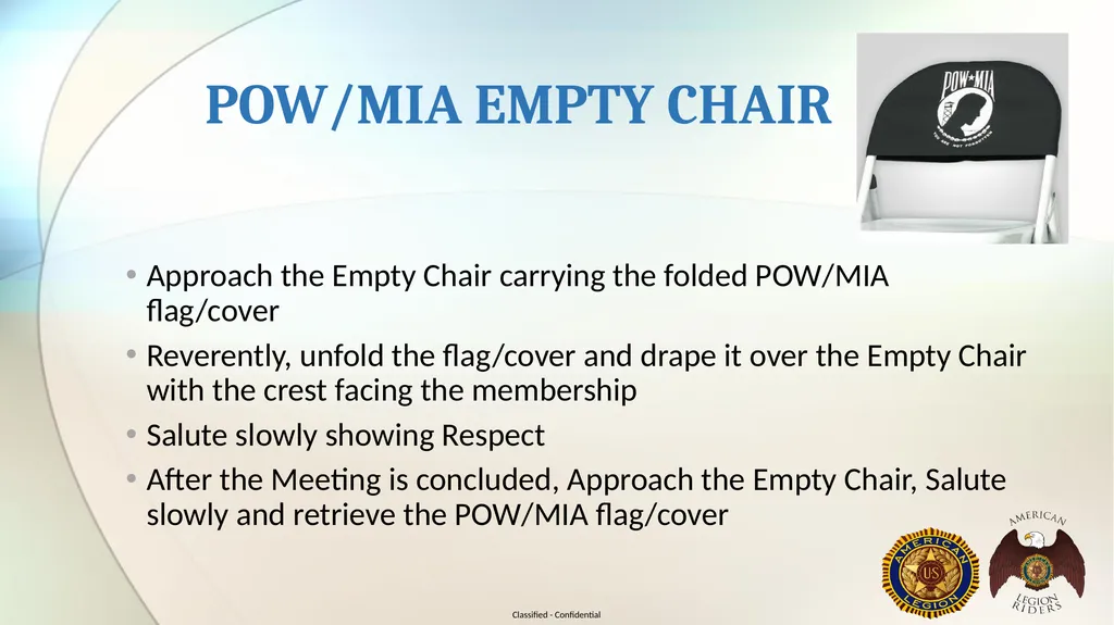 AMERICAN LEGION RIDERS Sergeant-At-Arms Training - slide 9 of 13