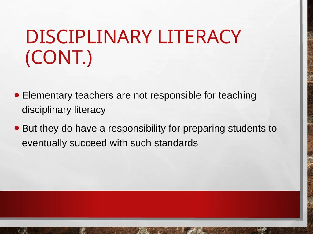 Disciplinary literacy in elementary education - slide 10 of 76