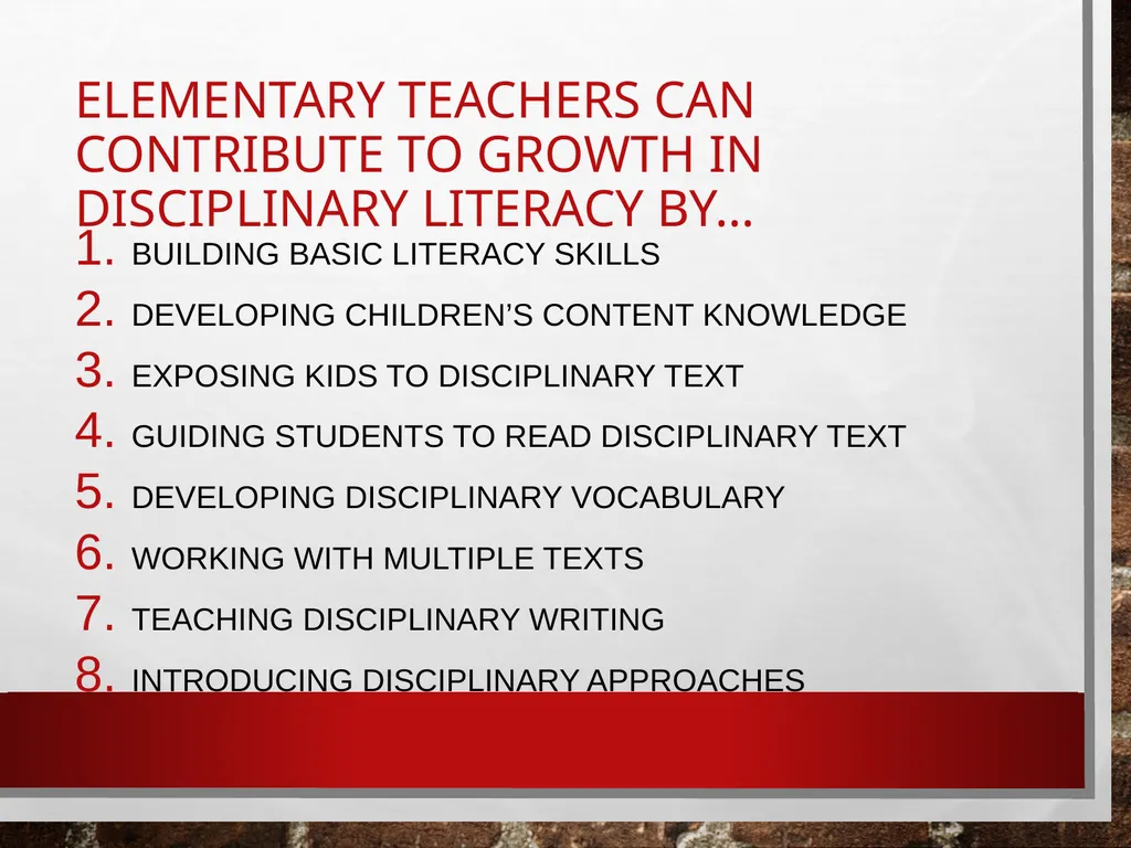 Disciplinary literacy in elementary education - slide 75 of 76
