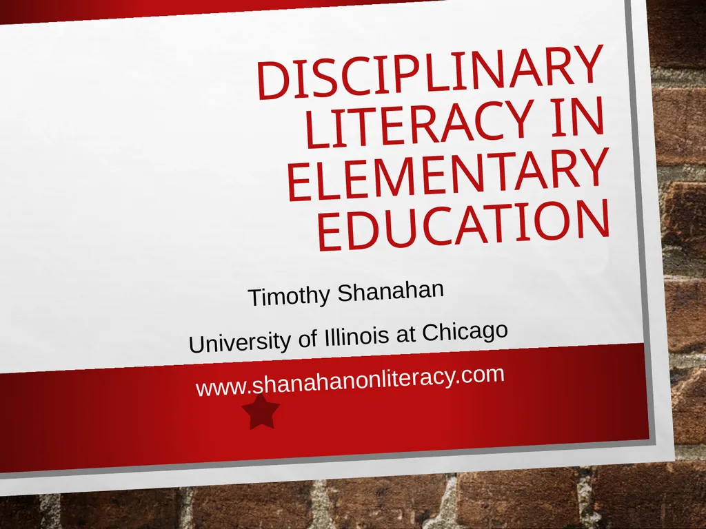 Disciplinary literacy in elementary education