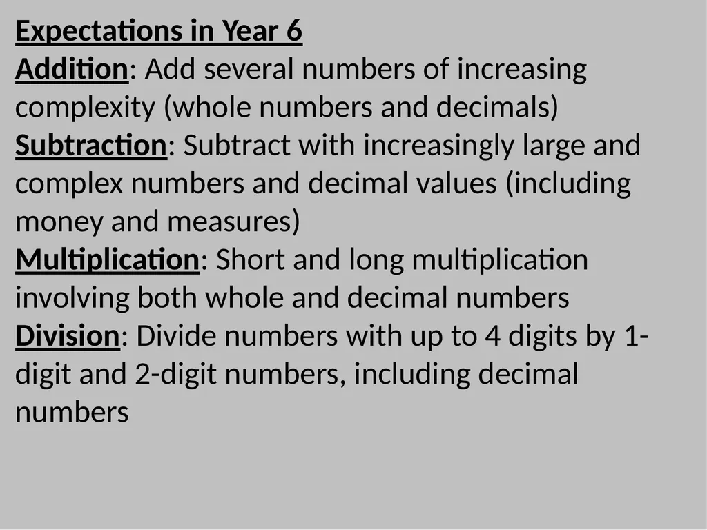 Calculation Methods for Year 6 At Homefields, we - slide 5 of 11