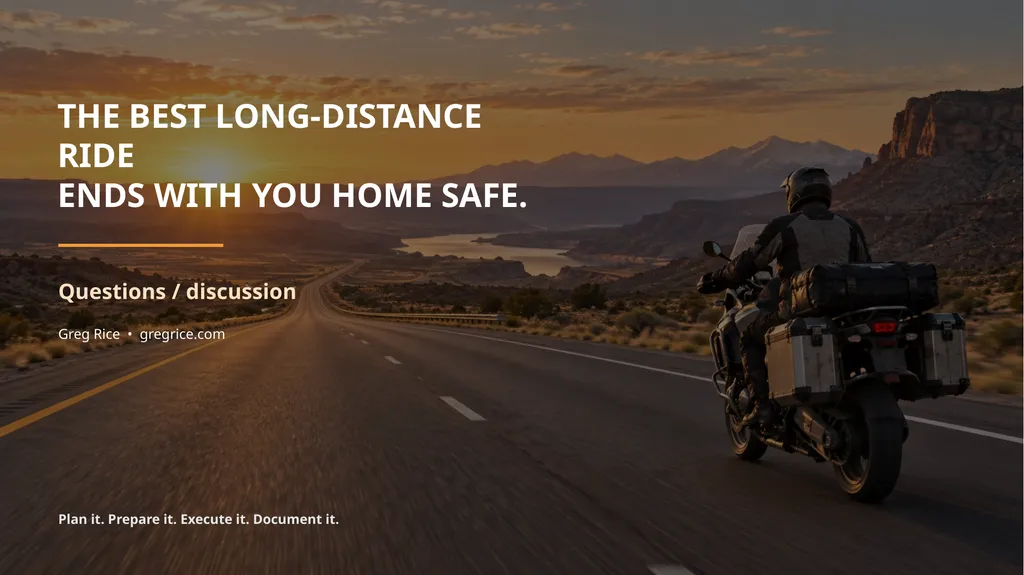 LONG-DISTANCE ENDURANCE RIDING PLAN • PREPARE • - slide 29 of 29
