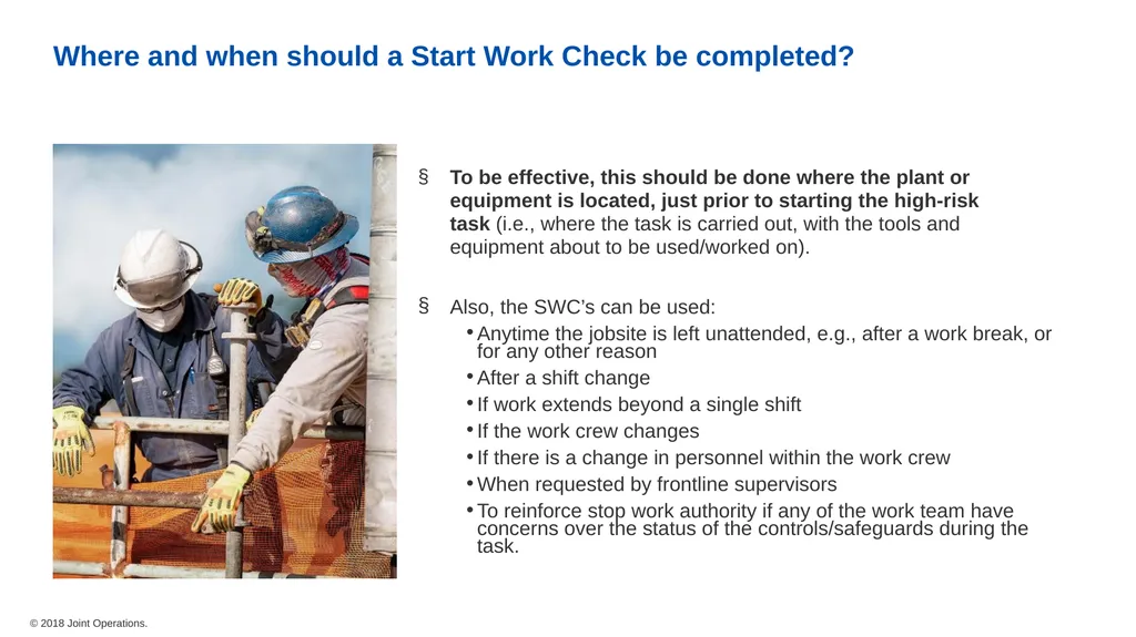 IOGP Start Work Check (SWC) Overview Why are we - slide 5 of 9