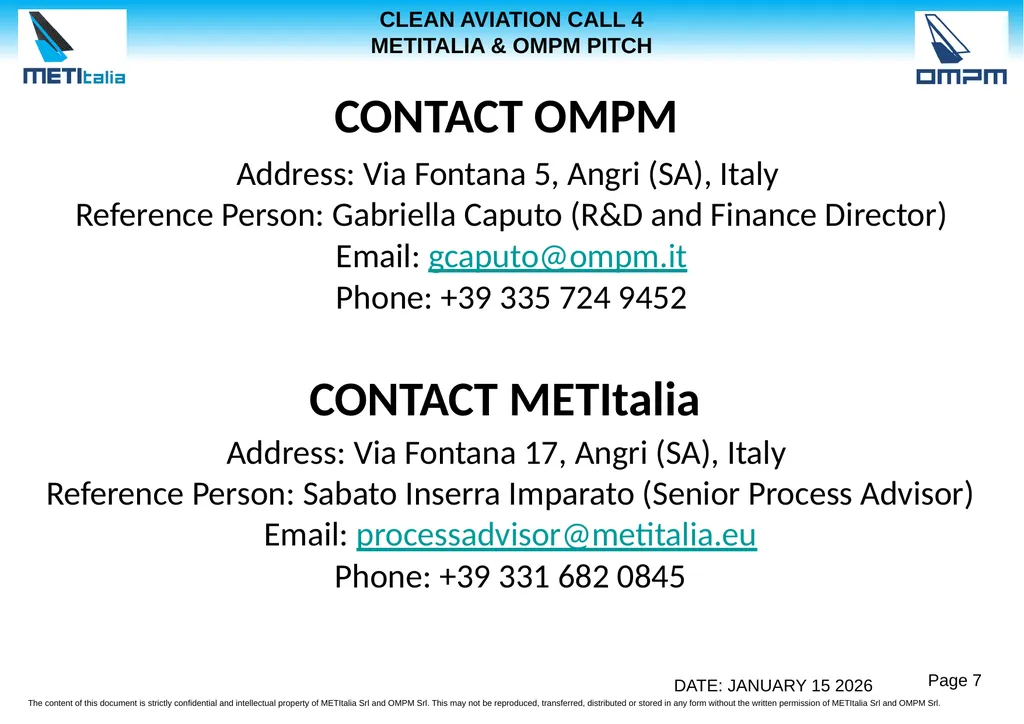 METITALIA AND OMPM ARE TWO COORDINATE COMPANIES - slide 7 of 7