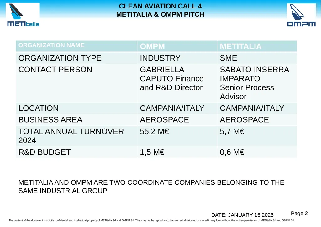 METITALIA AND OMPM ARE TWO COORDINATE COMPANIES - slide 2 of 7