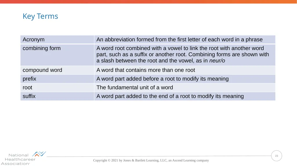 Concepts, Suffixes, and Prefixes of Medical - slide 23 of 47