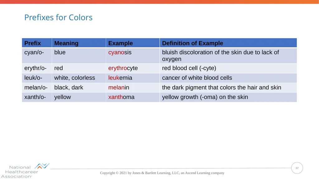 Concepts, Suffixes, and Prefixes of Medical - slide 37 of 47