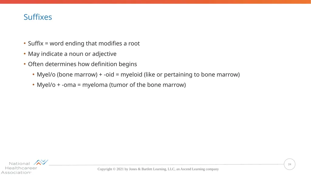 Concepts, Suffixes, and Prefixes of Medical - slide 24 of 47