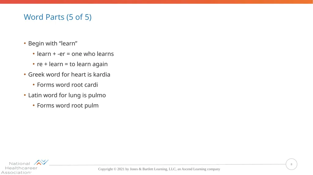 Concepts, Suffixes, and Prefixes of Medical - slide 8 of 47