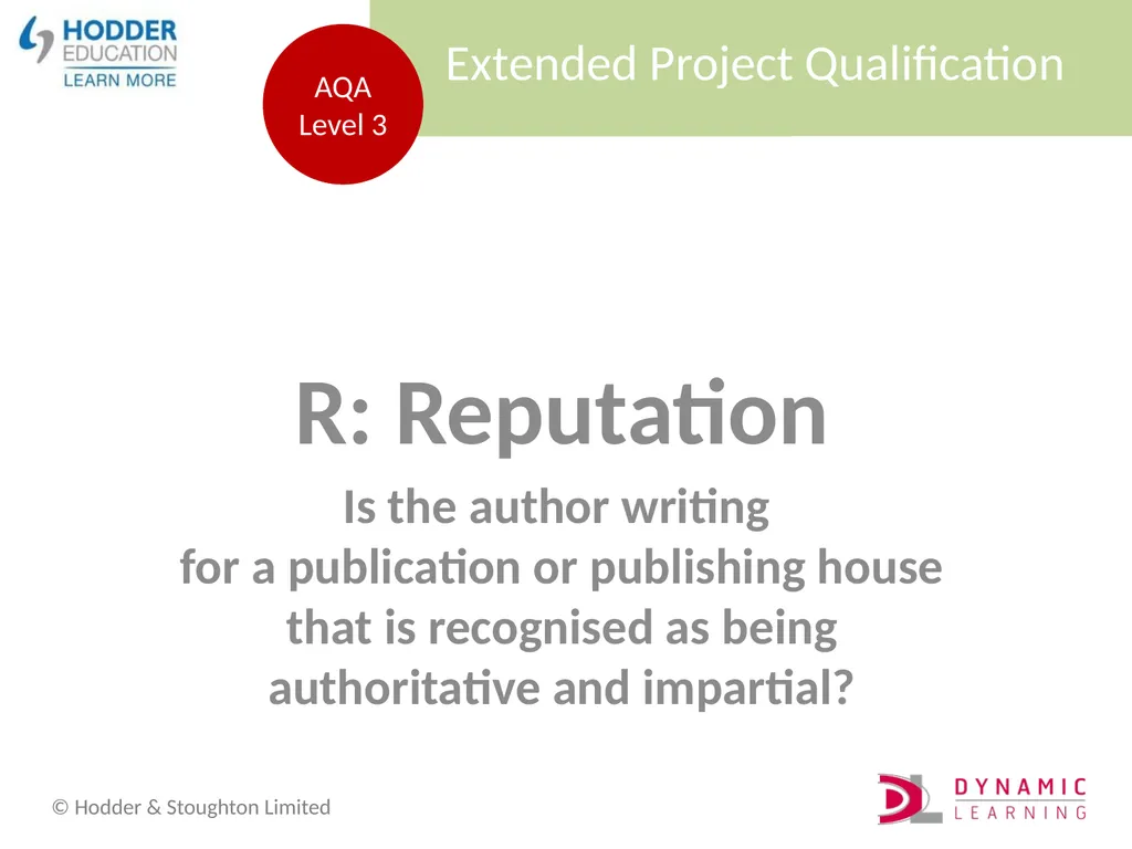 Selection and evaluation of resources, using RAVEN - slide 2 of 8