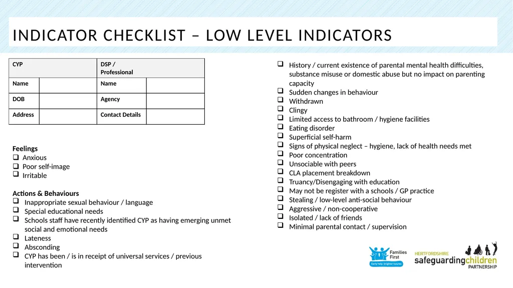 Part one: Screening tool Practitioner Toolkit To - slide 10 of 27