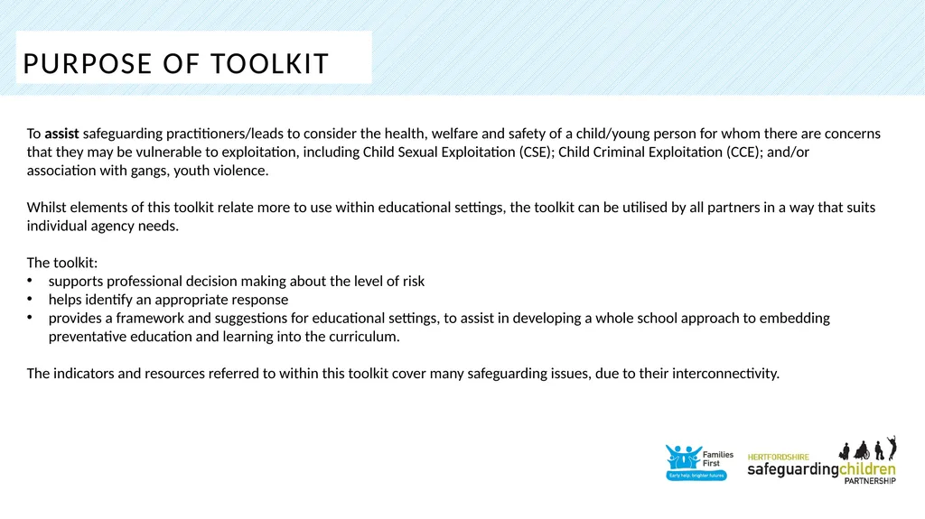 Part one: Screening tool Practitioner Toolkit To - slide 3 of 27