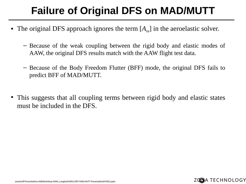 Dynamic Flight Simulation (DFS) for MAD/MUTT Erich - slide 18 of 34