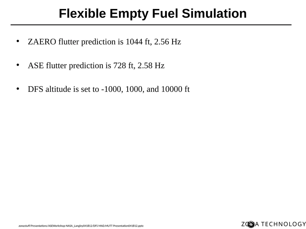 Dynamic Flight Simulation (DFS) for MAD/MUTT Erich - slide 28 of 34