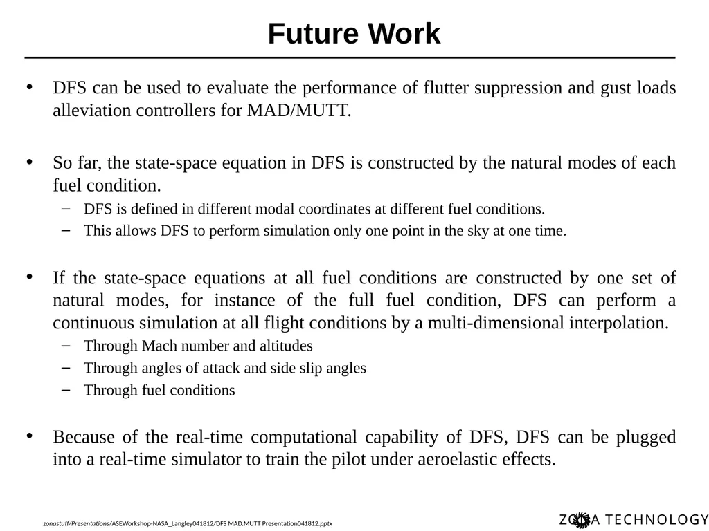 Dynamic Flight Simulation (DFS) for MAD/MUTT Erich - slide 34 of 34