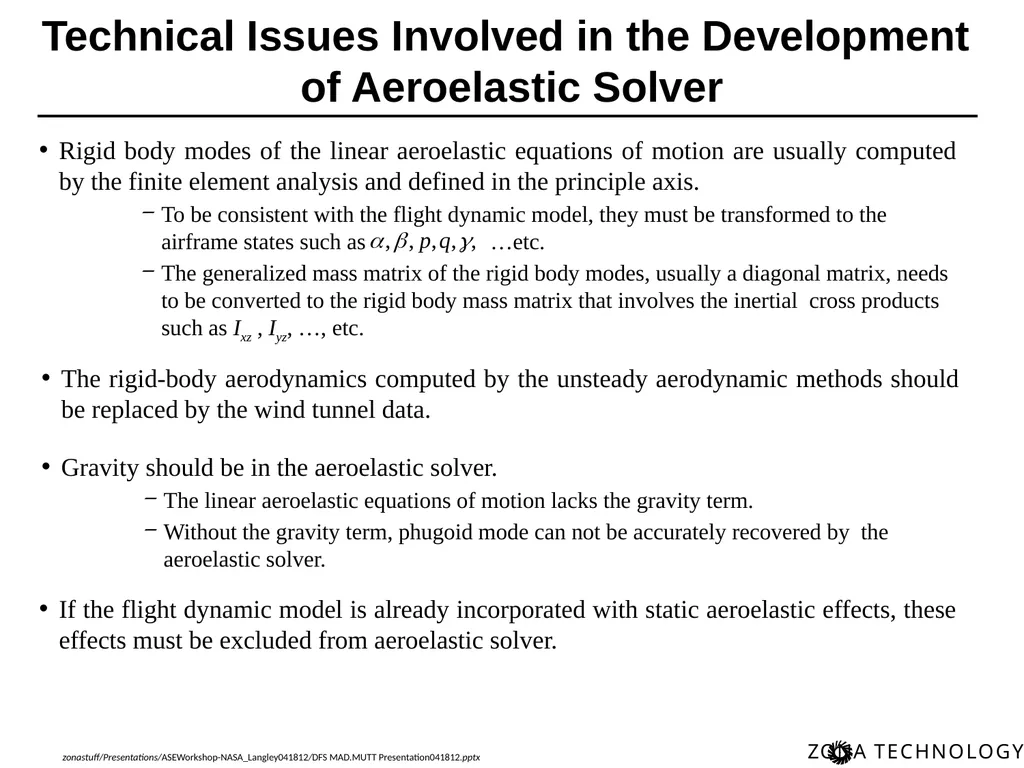 Dynamic Flight Simulation (DFS) for MAD/MUTT Erich - slide 7 of 34