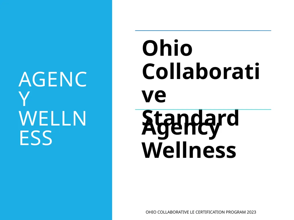 Agency Wellness Ohio Collaborative LE - slide 1 of 46