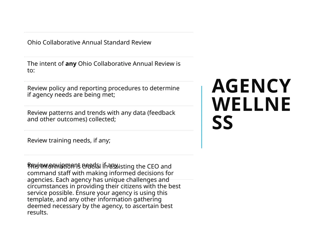 Agency Wellness Ohio Collaborative LE - slide 38 of 46