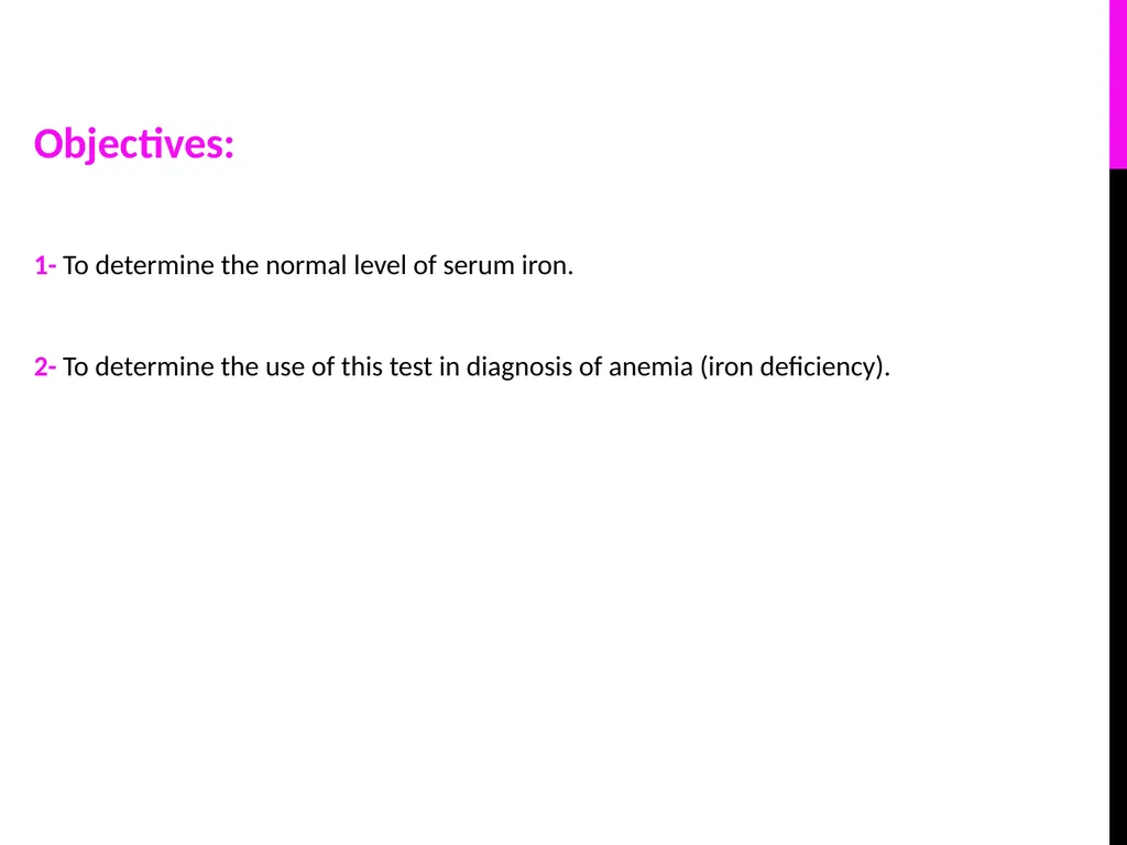 Quantitative Determination of Serum Iron, - slide 2 of 18